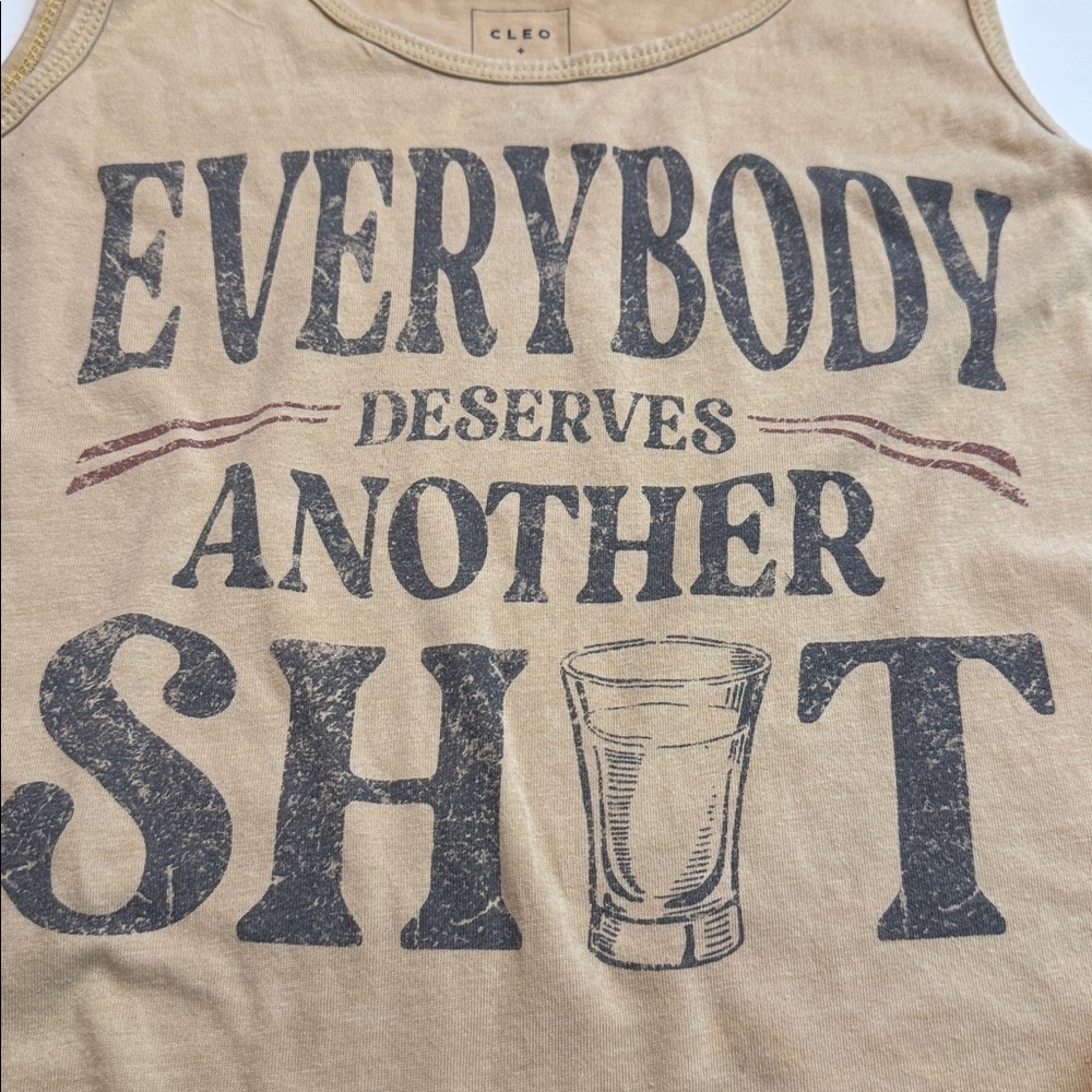 Cleo + wolf Small sleeveless graphic tee - everybody deserves another shot